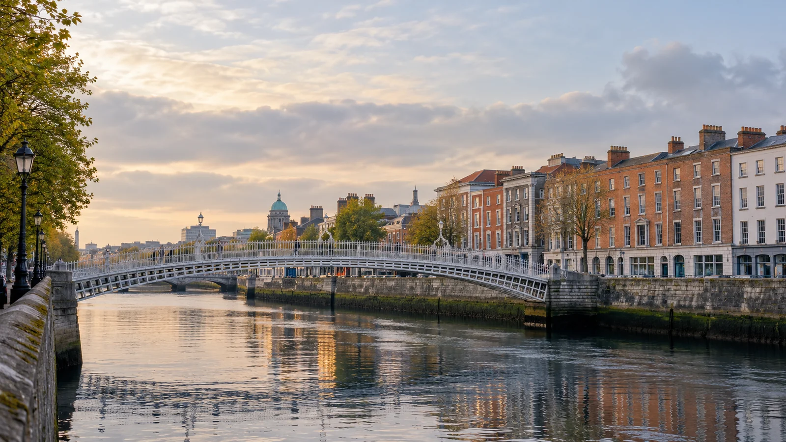 Illustrative Dublin riverfront, where returning Indians may have built Irish pension benefits